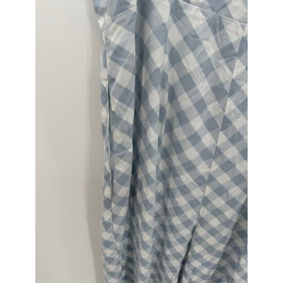 Urban Outfitters Blue White Gingham Print Sleeveless Romper Jumpsuit Viscose  XS - Picture 7 of 8